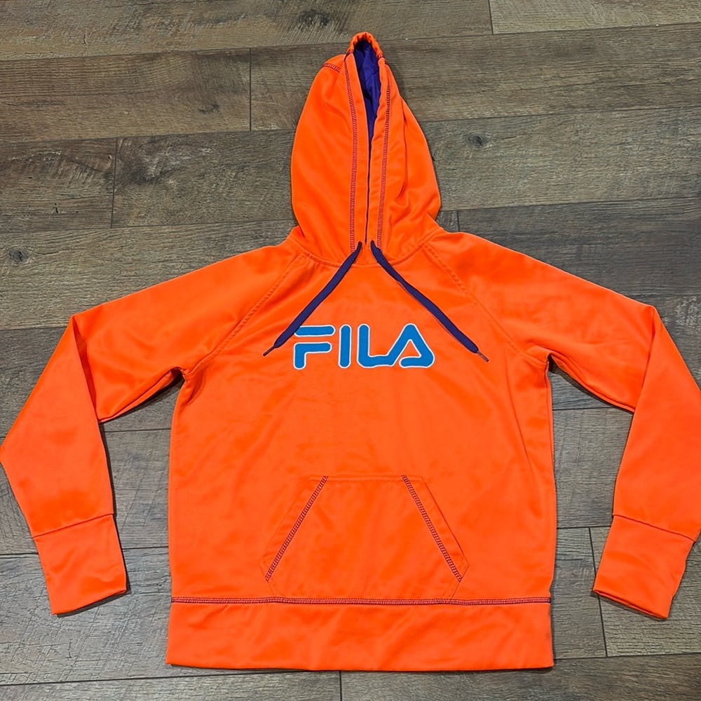 Adult FILA hooded sweatshirt.